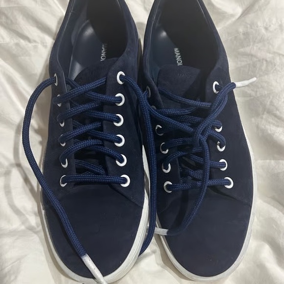 Manolo Blahnik Navy Blue Men's Sneakers